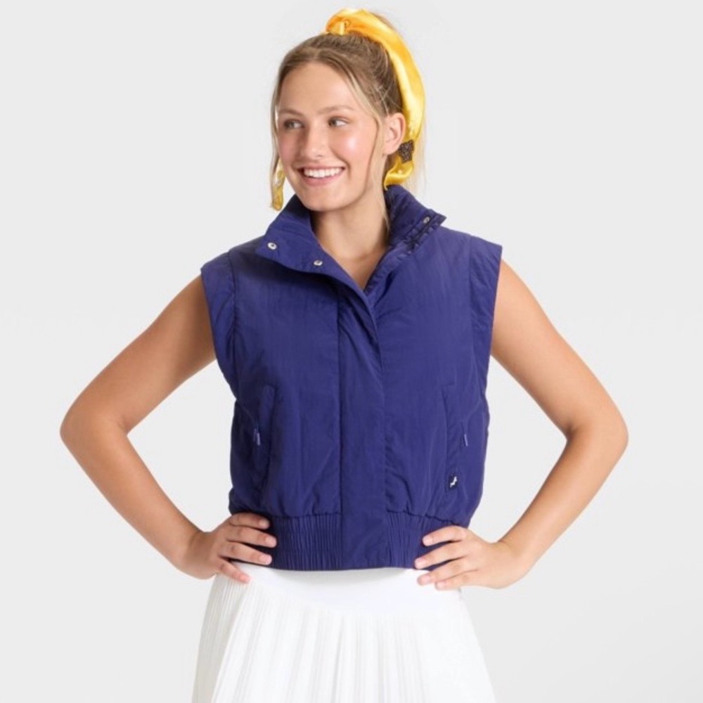 JoyLab Blue Cropped Vest Size Small NWT
